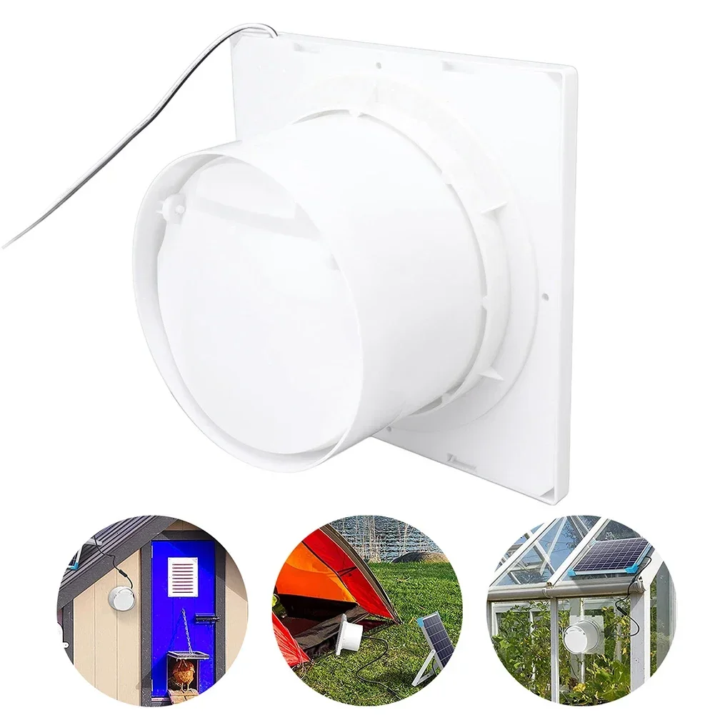 Solar Vent Fan 12V Bathroom Extractor Fan Silent Operation Wall Or Ceiling Mounted Vent Fan For Outdoor 20.5*11cm 1pcs