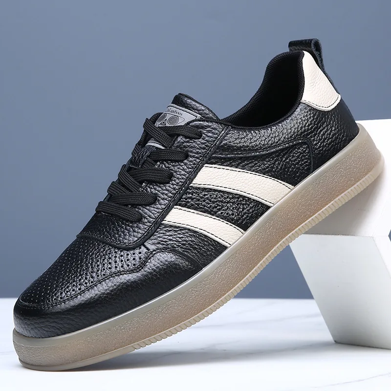 

Мужская кожаная повседневная обувь высокого качества, новинка 2025 года, мужские оксфорды на плоской подошве, брендовая удобная мягкая мужская обувь для отдыха, Zapatos De Hombre