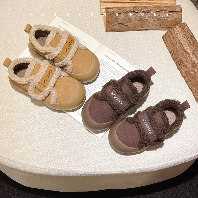 

Детские зимние сапоги для детей 2–18 лет, утепленная хлопковая обувь цвета хаки с подкладкой для мальчиков и девочек, нескользящая детская обувь на меху, детские короткие сапоги