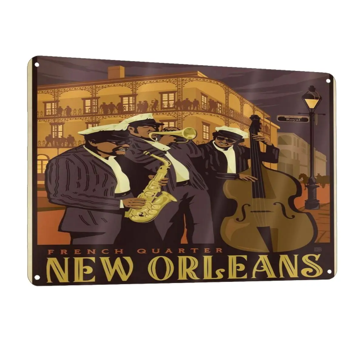 NEW ORLEANS Metal Plaque Sign Bar Home Barber Shop Sign Retro Sign