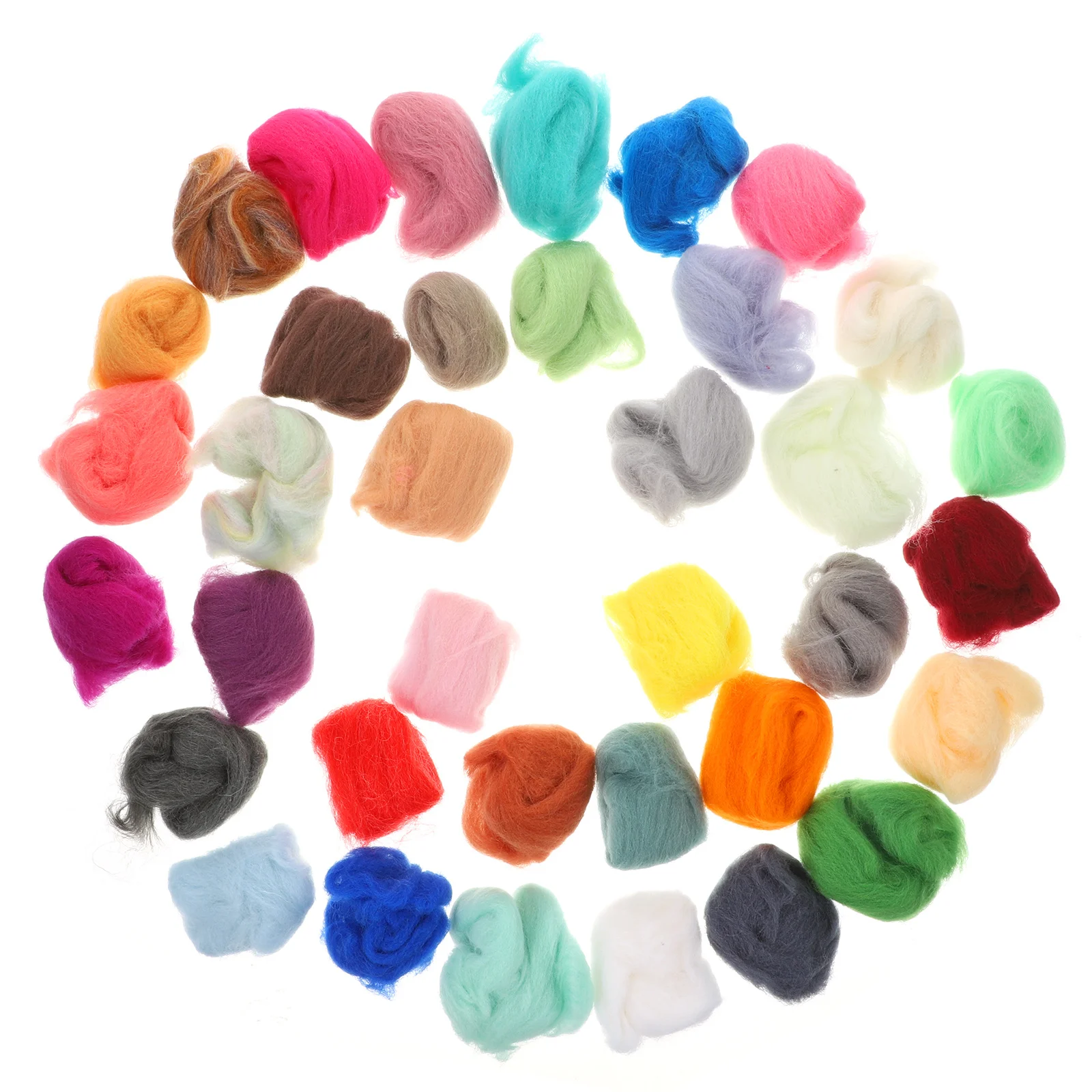 

36 Colors Wool Roving Fiber for Needle Felting Wet Felting DIY Jewelry Wall Hanging Animal Crafts Woolen Yarn for Felt