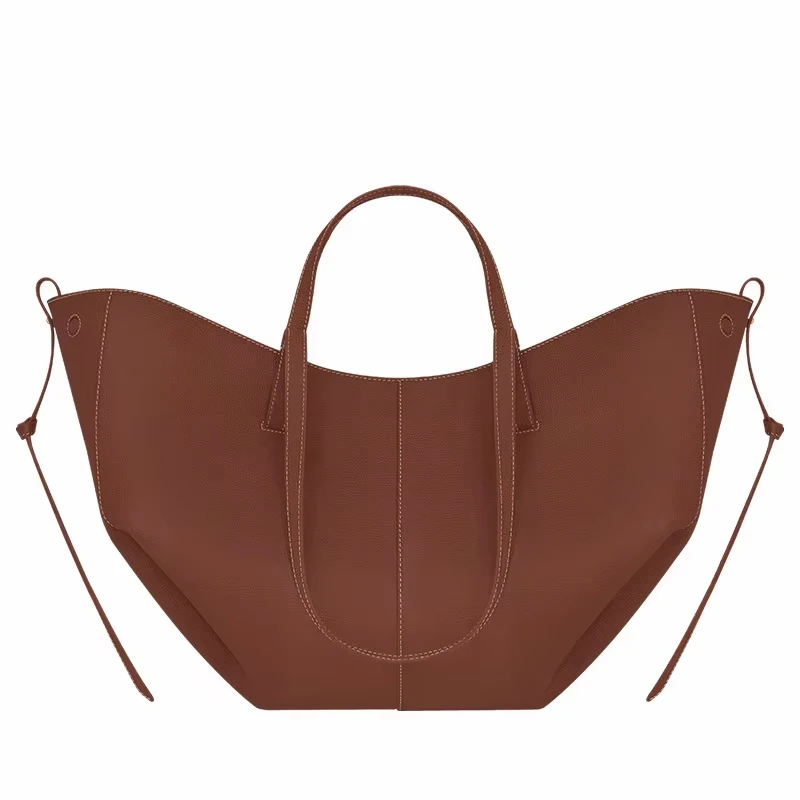 2024 New Women\'s Bag Leather Large Capacity Tote Bag Wrinkled PO Handheld Single Shoulder Underarm Bag Fashion Trend