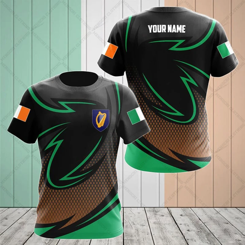 Ireland Emblem Summer T-shirts O-neck Loose Personalize Boys Streetwear Short Sleeve Tops Men's Fashion Sportswear Oversized Tee