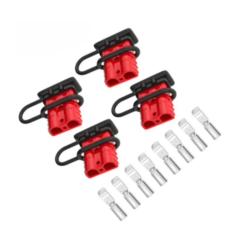 Quick Disconnect 50A 2Pin Battery Quick Connector High Current 600V 6-12 AWG Fireproof Dust Cover for Car EV RV Electrical Parts