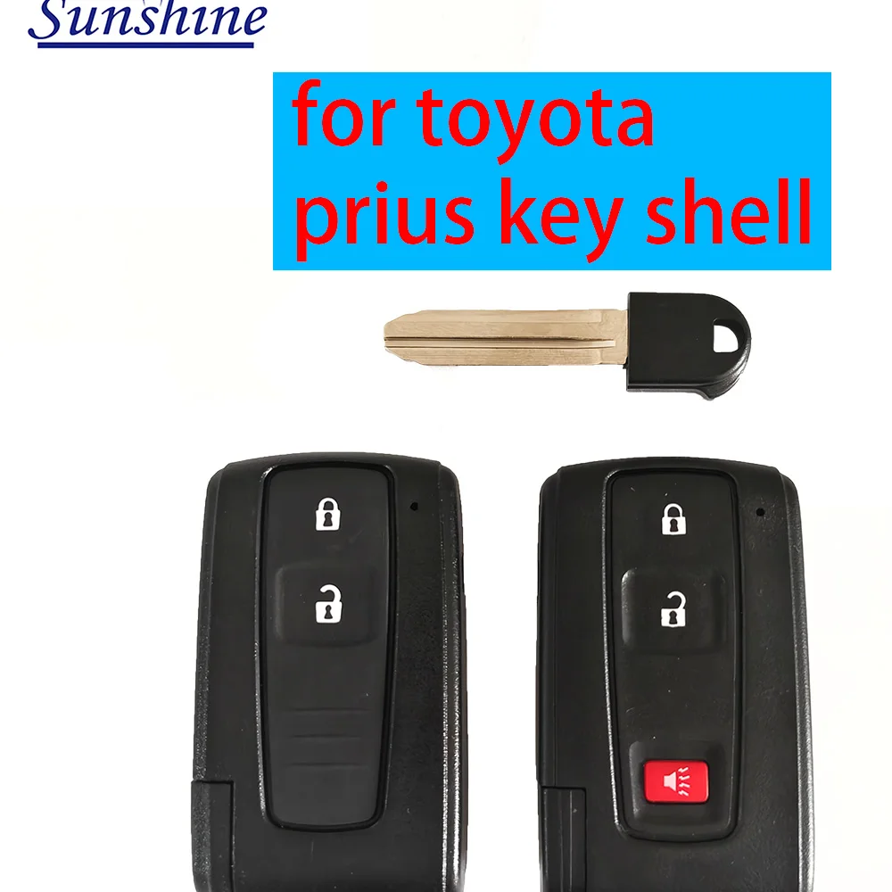 

Sunshine Remote Blank Key Cover Case Shell Fob 2/3 Buttons For Toyota Prius Corolla Verso 2004-2009 Smart Card Uncur Toy43 Blade
