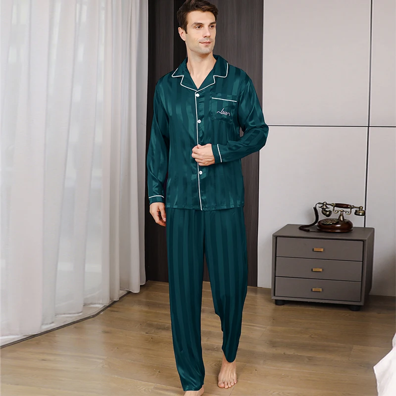 Pyjama à manches longues pour hommes beaux vêtements pour la maison cardigan mince décontracté peut porter deux olympiques été printemps et automne