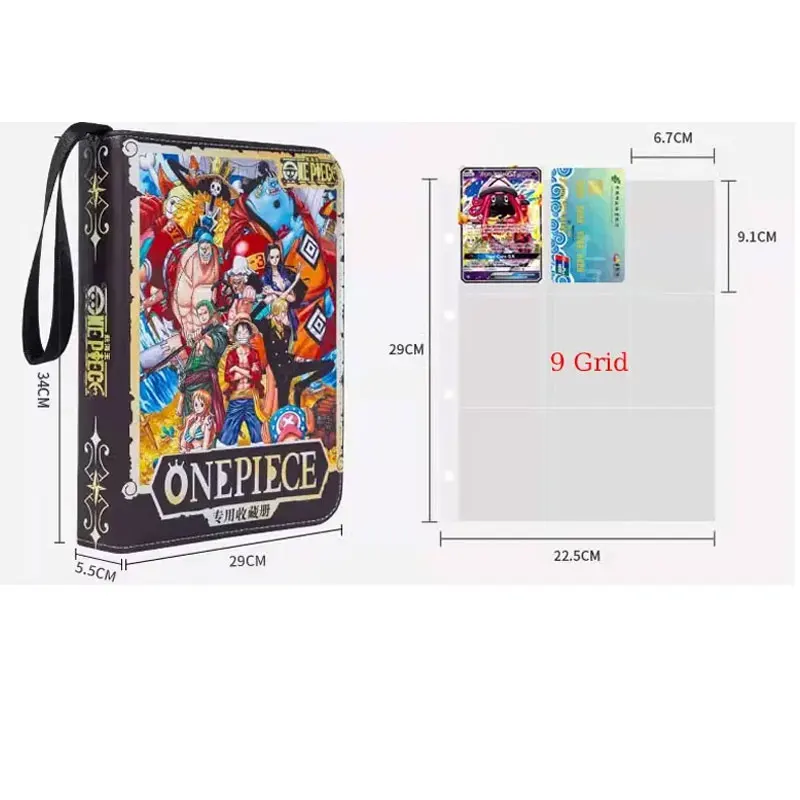 ONE PIECE Card Album Book High-capacity 9 Grid Holds 900 Pieces Binder Storage Zipper Book A Birthday Present