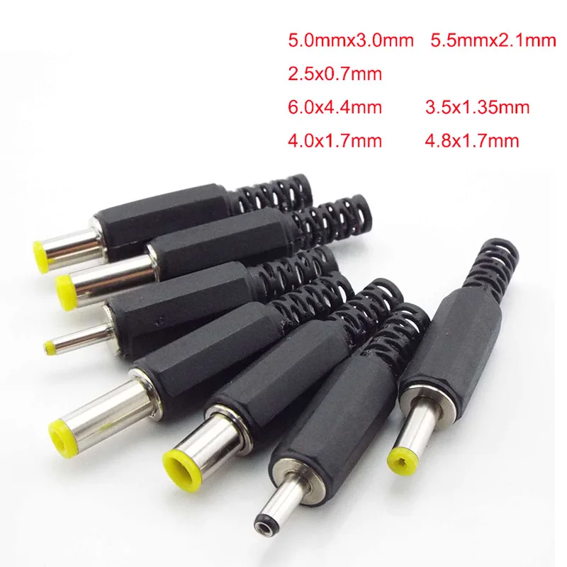 Adapter wtyczki męskiej DC 3,5x1,35 mm 4,0x1,7 mm 5,5x2,1 mm 6,0x4,4 mm Męskie gniazdo wtykowe DC Złącze adaptera gniazda zasilania