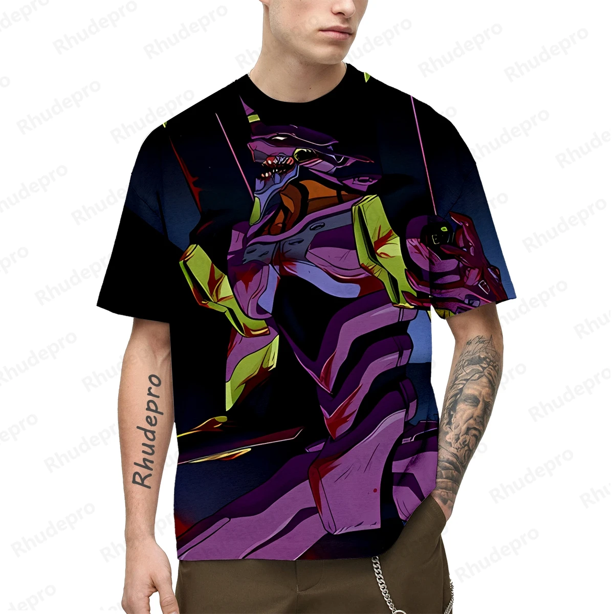 Neon Genesis Evangelion T-shirt Men New Men's Short Sleeve Streetwear High Quality 100-5XL 2024 Anime Harajuku Style Oversized