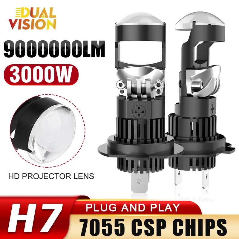 

3000 Вт 9000000 лм H7 H11 Bi-LED линзованные линзы для автомобильных фар 7055 CSP Canbus без ошибок H8 H9 9005 HB3 9006 HB4 1:1 LED-лампы 12В
