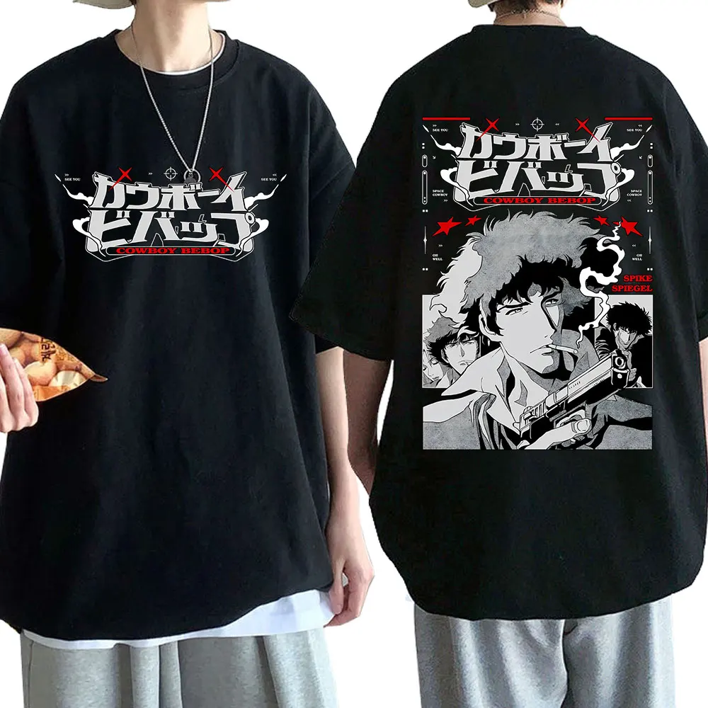 Anime Cowboy Bebop Spike Spiegel T Shirt Men Women Clothing Casual Cotton T-shirts Fashion O-Neck Short Sleeve Oversized T-shirt