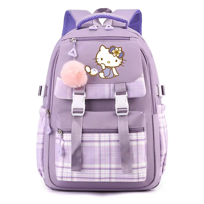 Olá kitty mochila para menina e menino, mochila escolar, casual, bonito, para adolescente, estudante