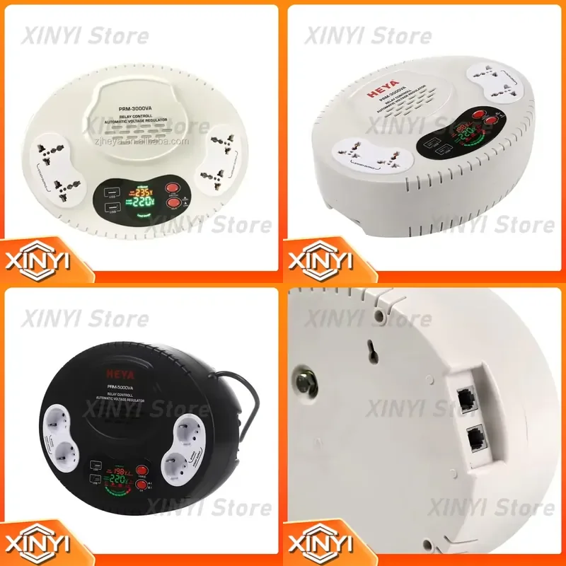 PRM Portable LED Display Single-Phase 220V AC Adjustable Voltage Stabilizer SVC Compatible Relay Type 50Hz for Air