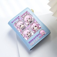 Chibi Honkai Star Rail Vegan Leather Anime Wallet for Student Boy Girl Bifold RFID Blocking Mini Purse Short Money Clip Zipper