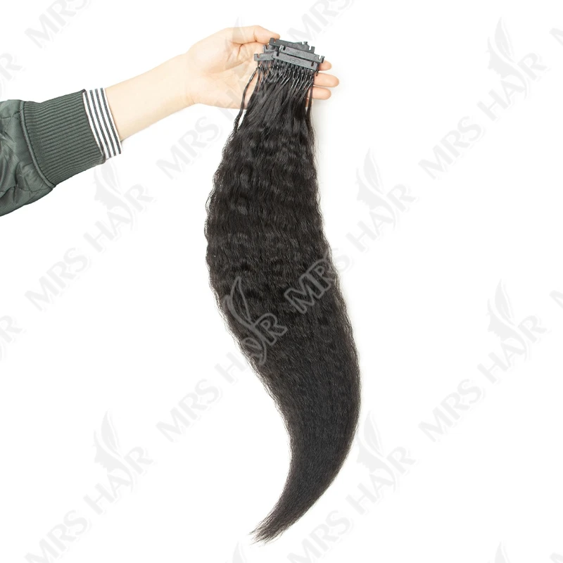 Estensioni dei capelli 6D Capelli umani Estensioni dei capelli lisci crespi Remy Micro piccoli punte metalliche invisibili Bonds cheratina 16-24 pollici