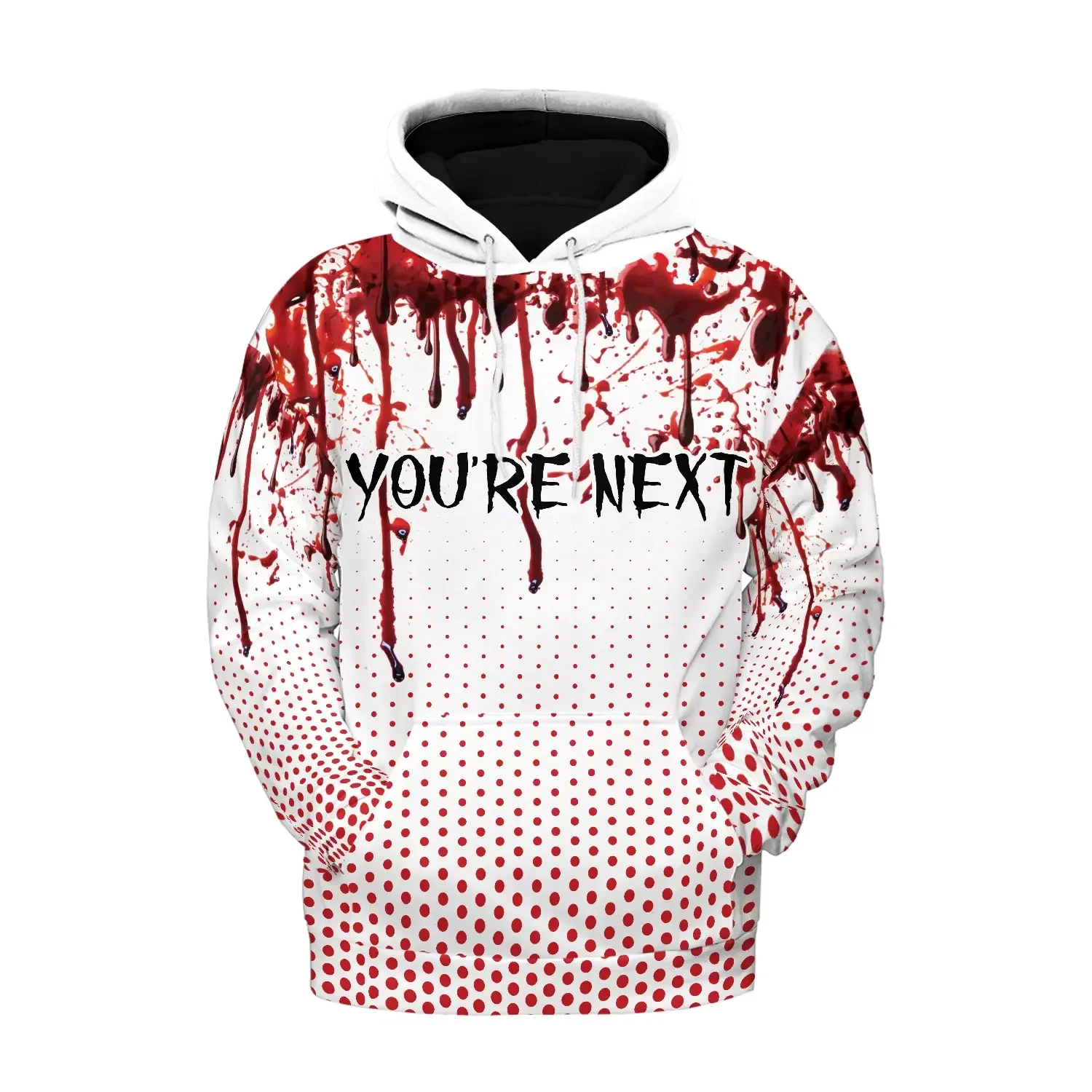 Halloween Men's Hoodie Dripping Blood Skull 3D Print Tops Fashion Autumn Horror Festival Letter Pattern Unisex Fashion Pullover