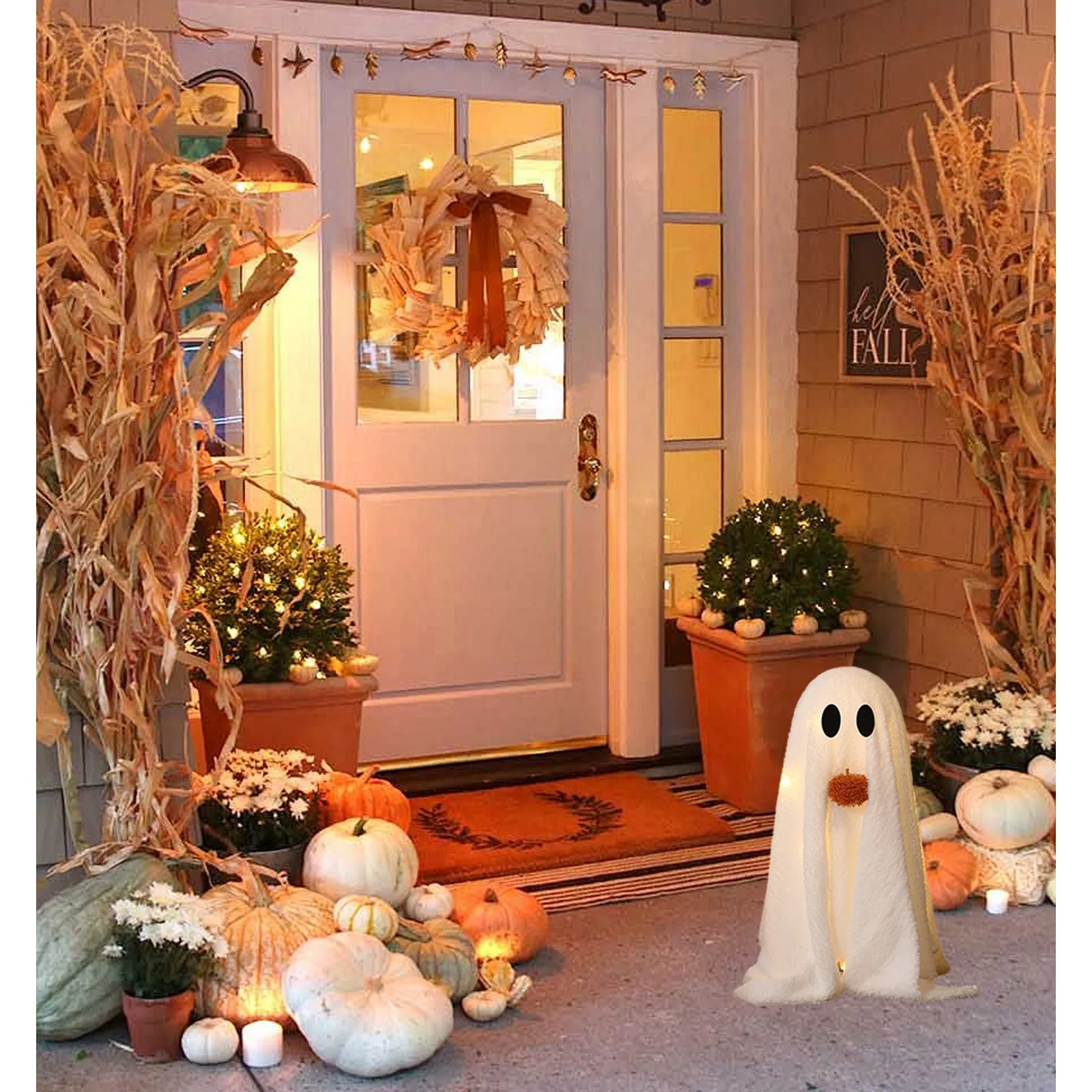 2PC Halloween Horror Glowing Ghost Indoor Decoration Scary Haunted House Prop Halloween Party Atmosphere Decoration Prop