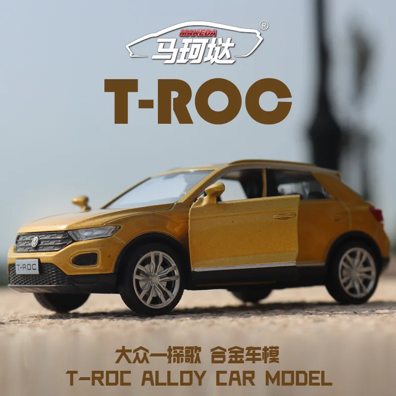 フォルクスワーゲンT-ROCスポーツSUV子供用おもちゃモデル,1:36スケール,車のドア開閉,教育コレクション,ギフト