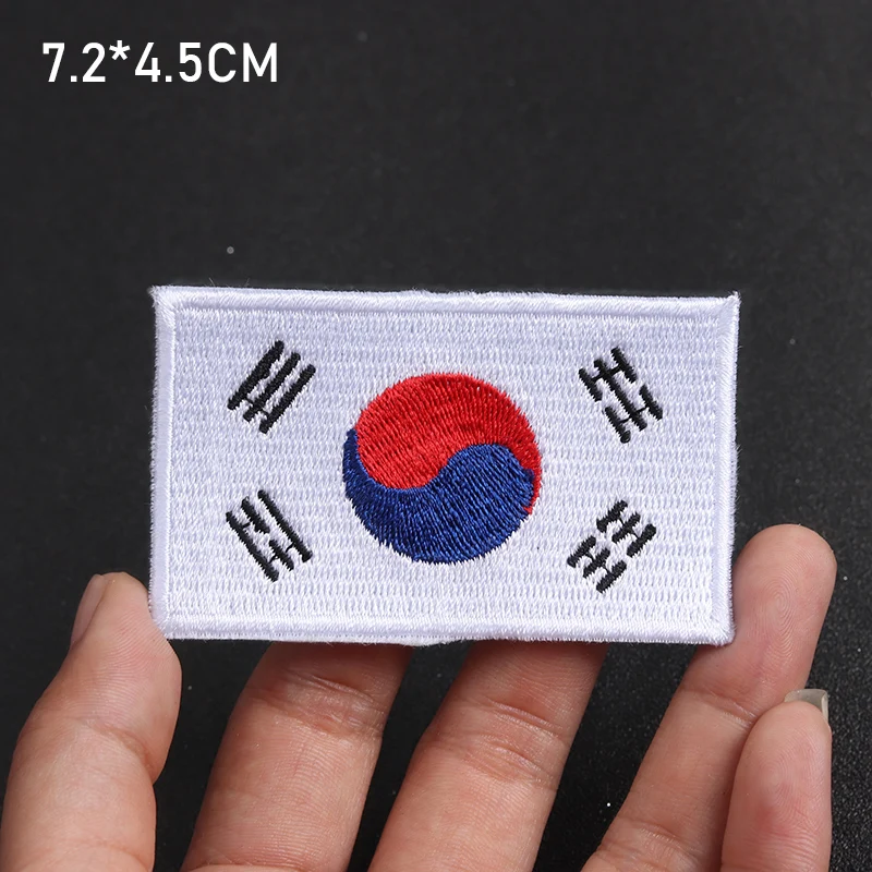 Countries Country Flag Patch Stripes Embroidered Russia UK France EU Netherlands South KoreaFlag Patches Applique stripe Badge