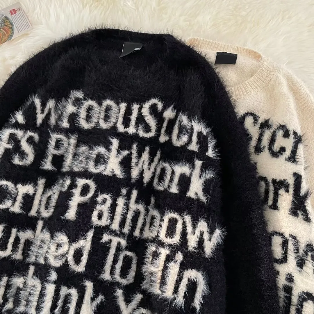 

Тонкий вязаный свитер унисекс для ранней осени, свободный крой, круглый вырез, с подкладкой из норкового бархата, утепленный, для зимы