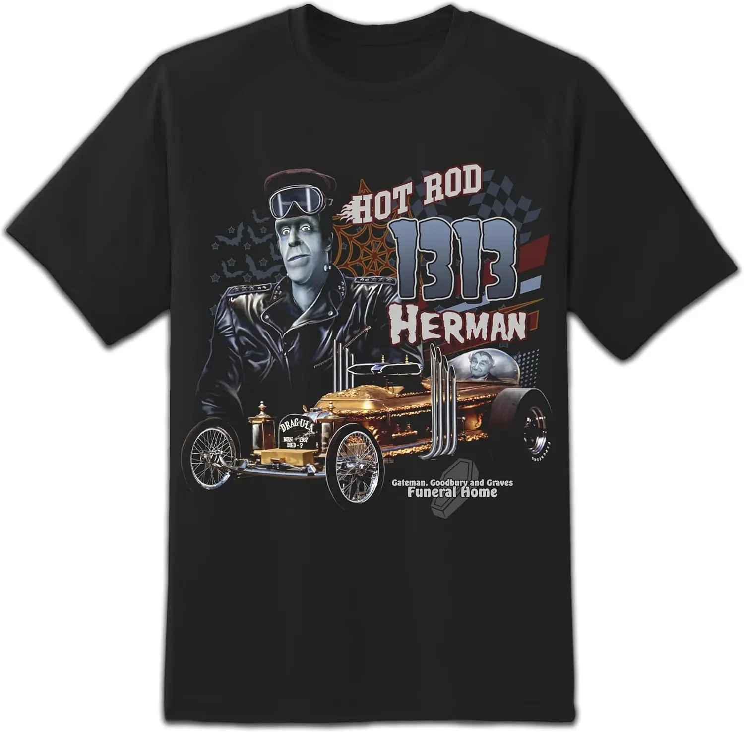 The Munsters Hot Rod Herman Tee Drag-u-la & Grandpa T-Shirt