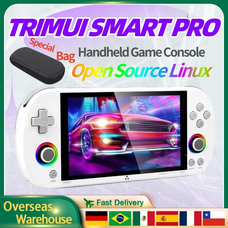Trimui الذكية برو ريترو فيديو وحدة تحكم بجهاز لعب محمول 4.96 ''IPS شاشة نظام لينكس عصا التحكم RGB الإضاءة Smartpro لعبة لاعب هدية