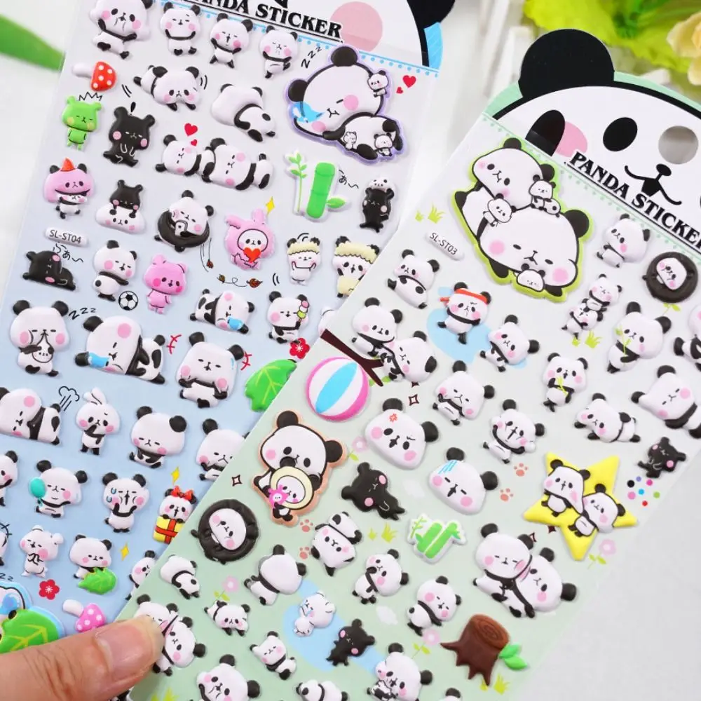Gift Box Panda Sticker Waterproof Strawberry Bear 3D Panda Bubble Sticker Cute Kawaii D PVC Bubble Sticker