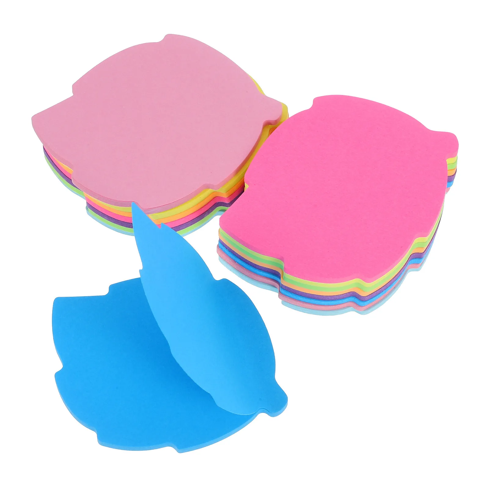 16Pcs Leaf Shaped Self Adhesive Memo Pads Bright Fluorescent Colors Smooth Writing Surface Portable Lightweight for Study