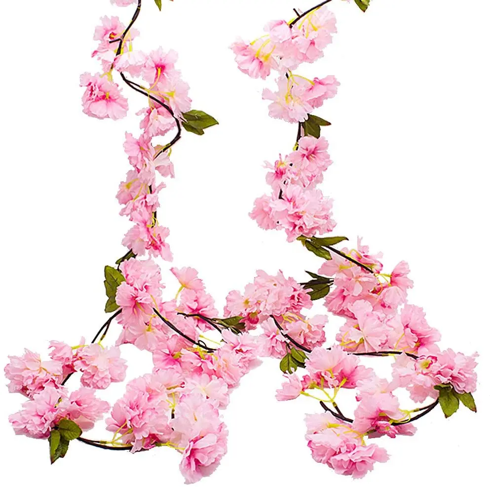 180 cm 135 Köpfe künstliche Kirschblüten-Blumenrebe, hängende Blumengirlande für Hochzeit, Party, Heimdekoration, japanisches Kawaii-Dekor – Detail 10