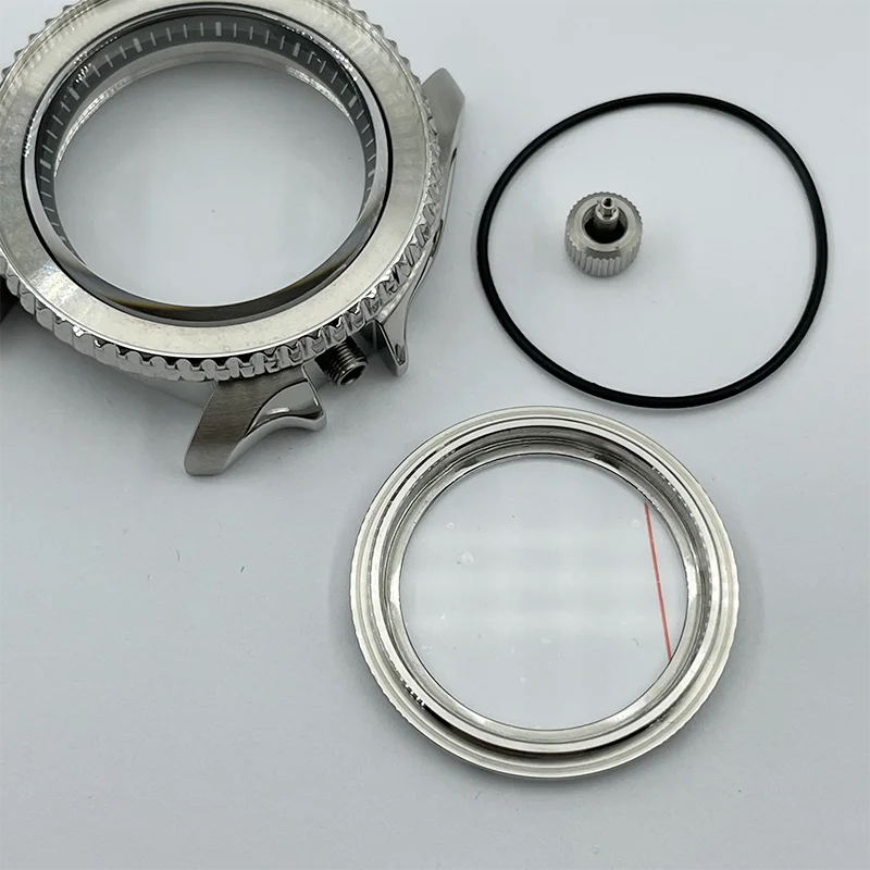 Watch Modify Parts Solid 42.3mm Stainless Steel SKX007/009 Diver Watch Case See-through Case Back Suitable For NH35/36 Movement