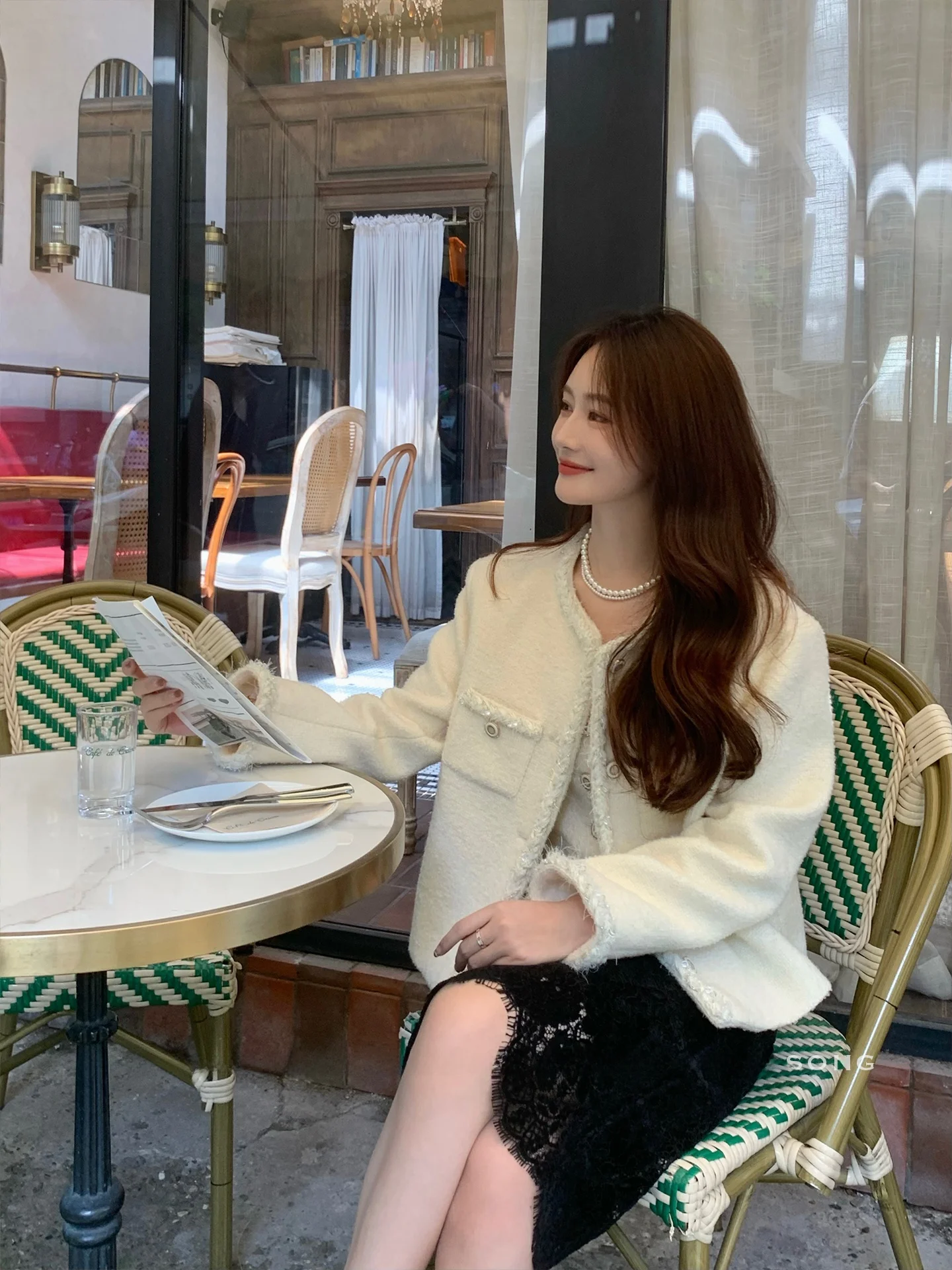 

Anna 00, женский комплект из шерстяной пряжи со специальной текстурой, тюремный жилет с застежкой на пуговицы, длинная осенняя женская одежда Faion