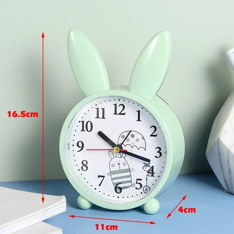 Cartoon Rabbit Alarm Clock Bedroom Bedside Decoration Simple Mute Small   Student   Gift