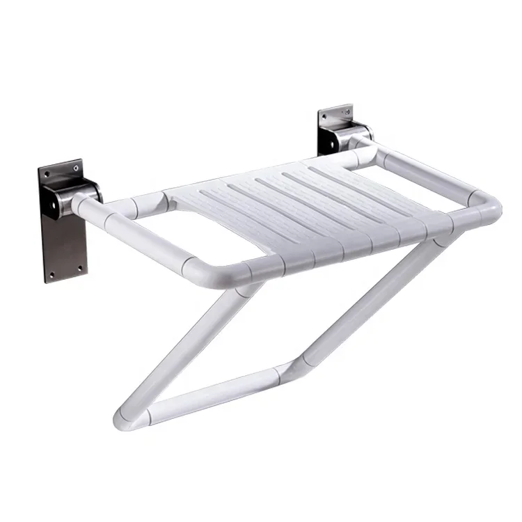 

Wholesale Wall Folding Non-slip Seat Bench Bath Bathroom Shower Chair Stool with Storage Shelf