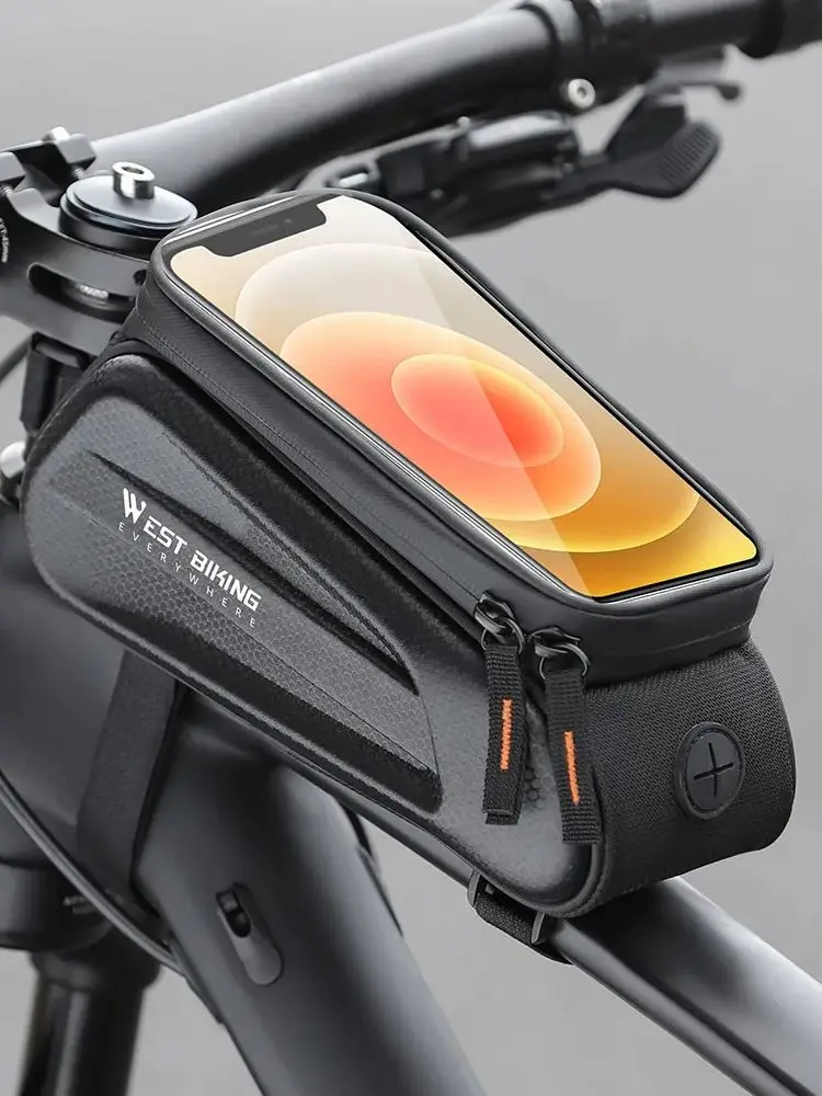 AliExpress West Biking WEST BIKING Bicycle Top Tube Bag 1.5L Waterproof Bike Bag Touch Screen Cycling Phone Bag for Below 7 Inch Phone Bike Accessories