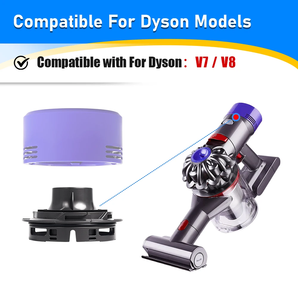 For Dyson V7 V8 Vacuum Cleaners Replacement Pre-Motor Filter Post-Motor Filter Base Lid Top Fixed Sealing Ring Dust Components