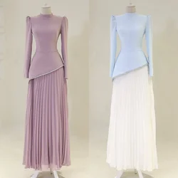 Customized Intricate Unisex Retro Jersey Pleat Ruched Draped Rhinestone A-line High Collar Long Dresses Bespoke Occasion Dresses