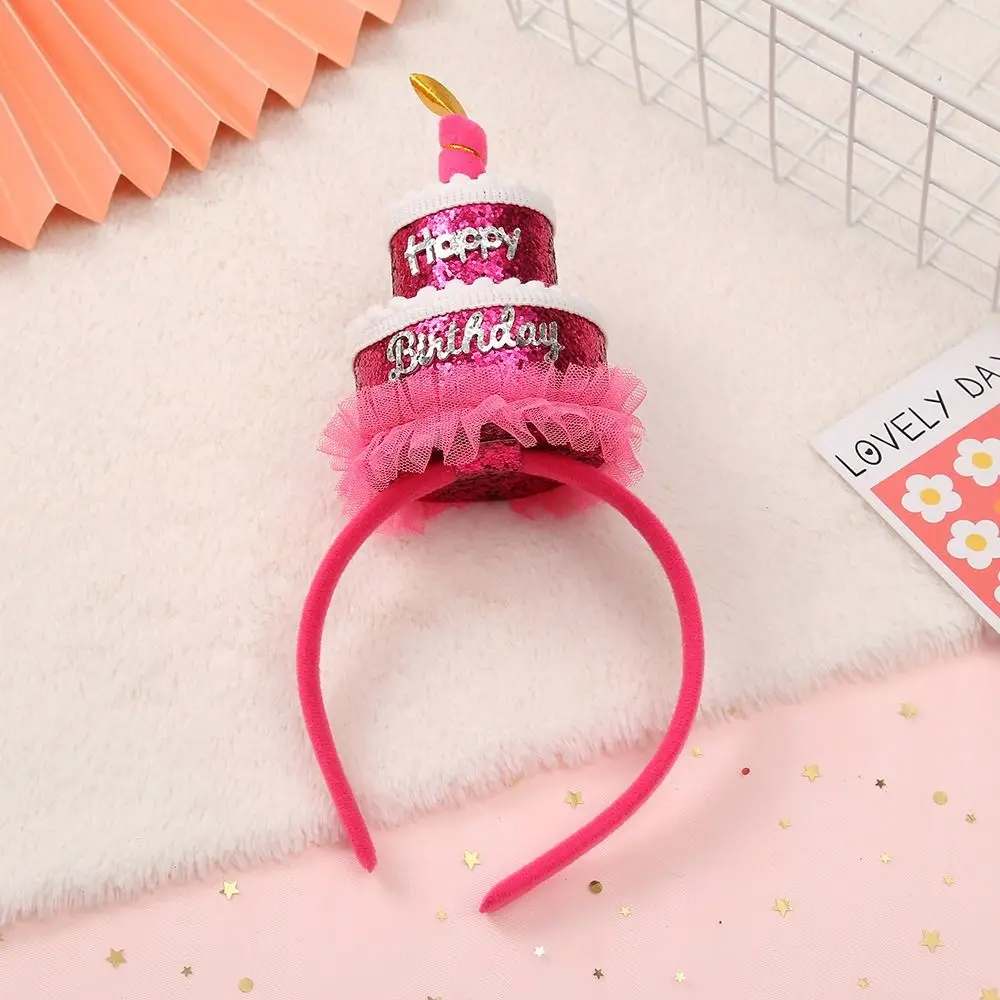 Accesorios para fotos, diadema de gasa para niña, aro para la cabeza con letras para niños, sombreros para fiesta de cumpleaños, tocado de cumpleaños, diadema para pastel de cumpleaños