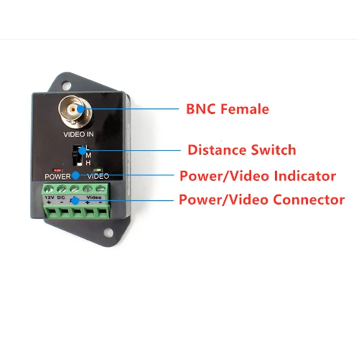 B67A Single-Channel Active Video Balun for CCTV HD-TVI CVI AHD Active HD Video Transceiver