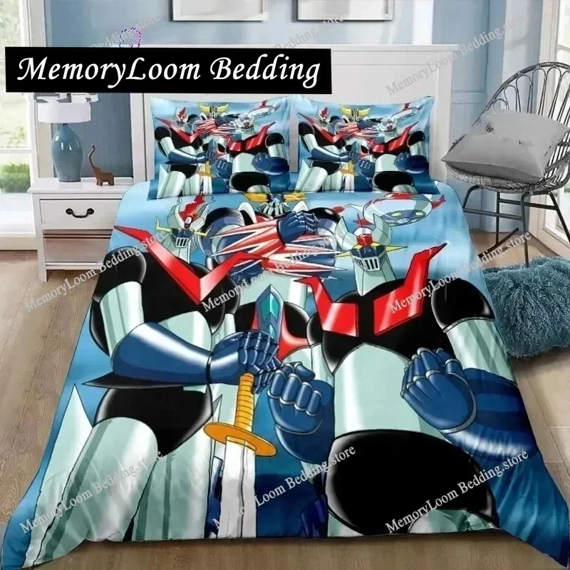Mazinger z UFO Robot Grendizer Bedding Set Single Twin Full Queen King Size Bed Set Adult Boys Bedroom Anime Bedding Gift