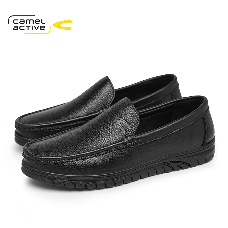 

Camel Active Men Loafers Autumn New Retro Black Breathable Man Genuine Leather Men's Trend Casual Shoes DQ120140