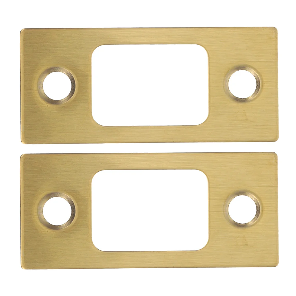 Placa trasera de cerradura de 2 uds: placa de golpe de esquina de acero inoxidable para cerrojo de puerta, placa de Hardware redonda, seguridad para el hogar y la Oficina