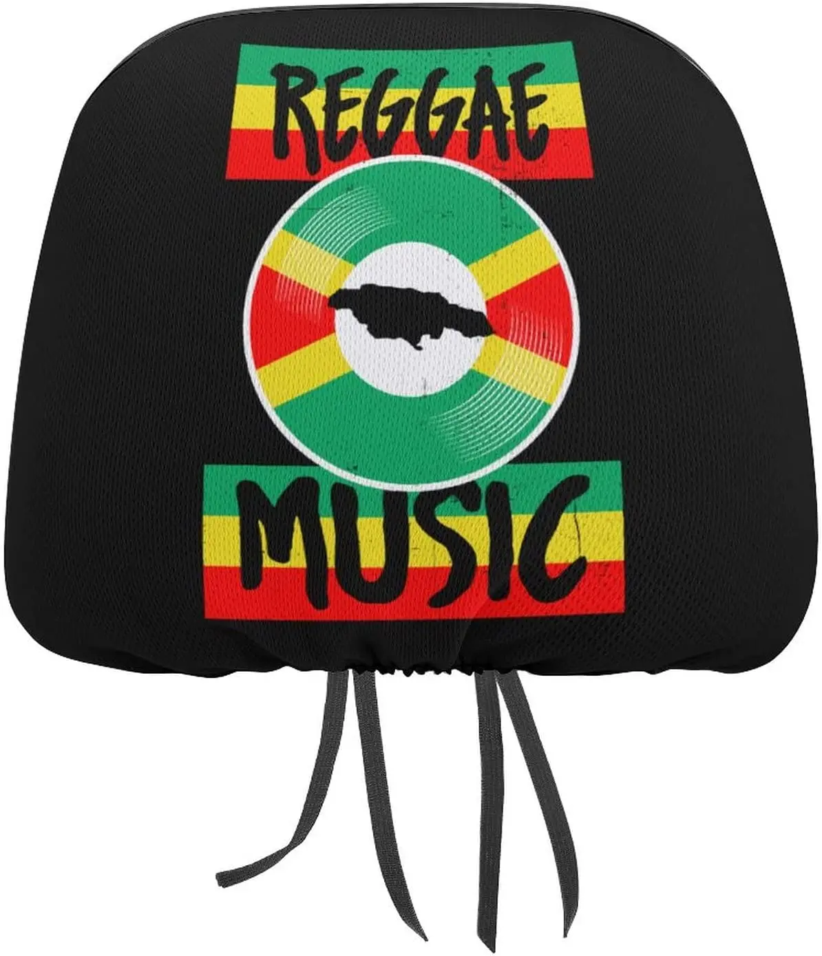 Reggae Music Vintage Jamaica Cover for Car Seat Headrest Protector Covers Funny Printed Interior Accessories Decorative