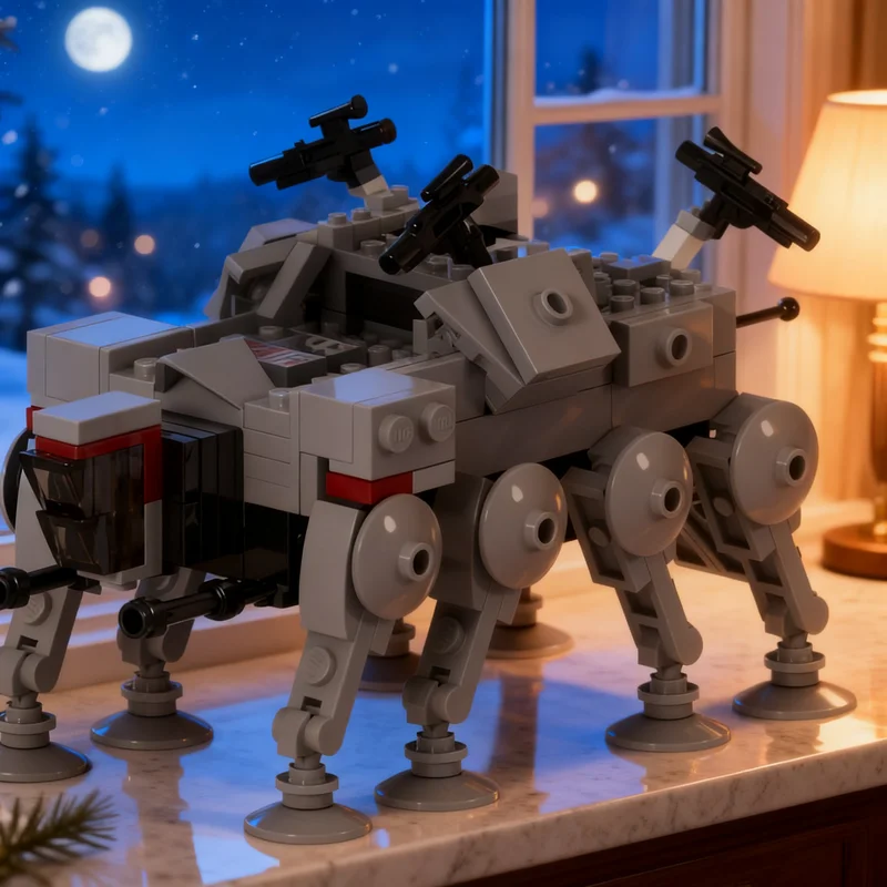 185pcs MOC Star Battle AT-OT Microfighter Model Building Blocks Toys Construction Christmas Gift Display Art Craft DIY Education