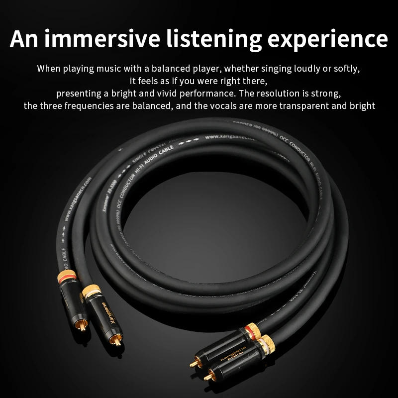 Сигнальный кабель RCA Lotus 6N, замороженный монокристаллический медный провод, позолоченный разъем RCA для подключения аудиооборудования