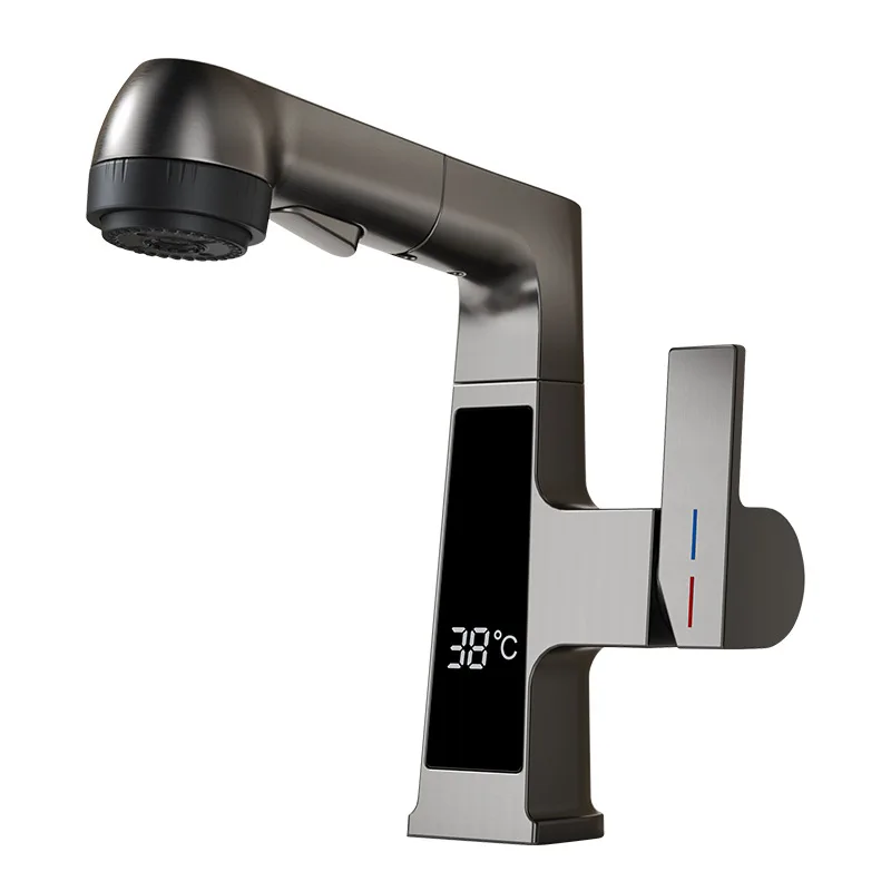 

Ванная комната, умывальник для лица, умывальник, поворотный подъемный выдвижной смеситель с цифровым дисплеем