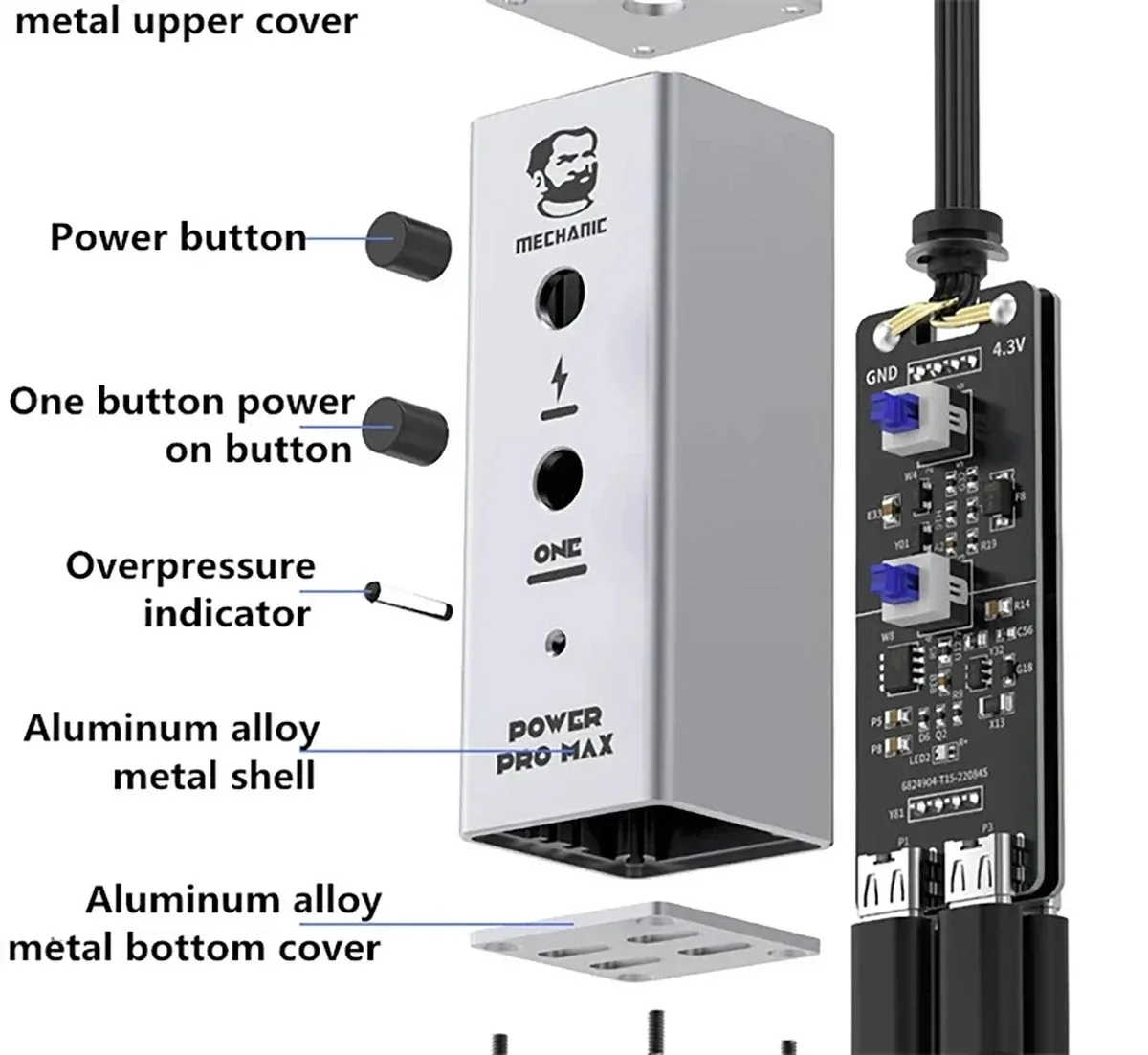 MECHANIC Power Pro Max Boot Power Supply Test Host Cable for iPhone 6-16 Pro Max Motherboard Repair One Button Power Cord tools