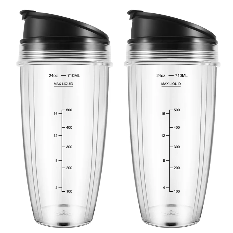 A94E-24OZ Replacement Cups Compatible For Ninja Nutri BN401, BN701, SS101, BN400, BN800, BN801 Blender