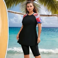 2024 stampa Tankini di grandi dimensioni 2 pezzi costume da bagno donna pantaloncini a vita alta costumi da bagno bagno femminile costume da bagno bagnanti da spiaggia