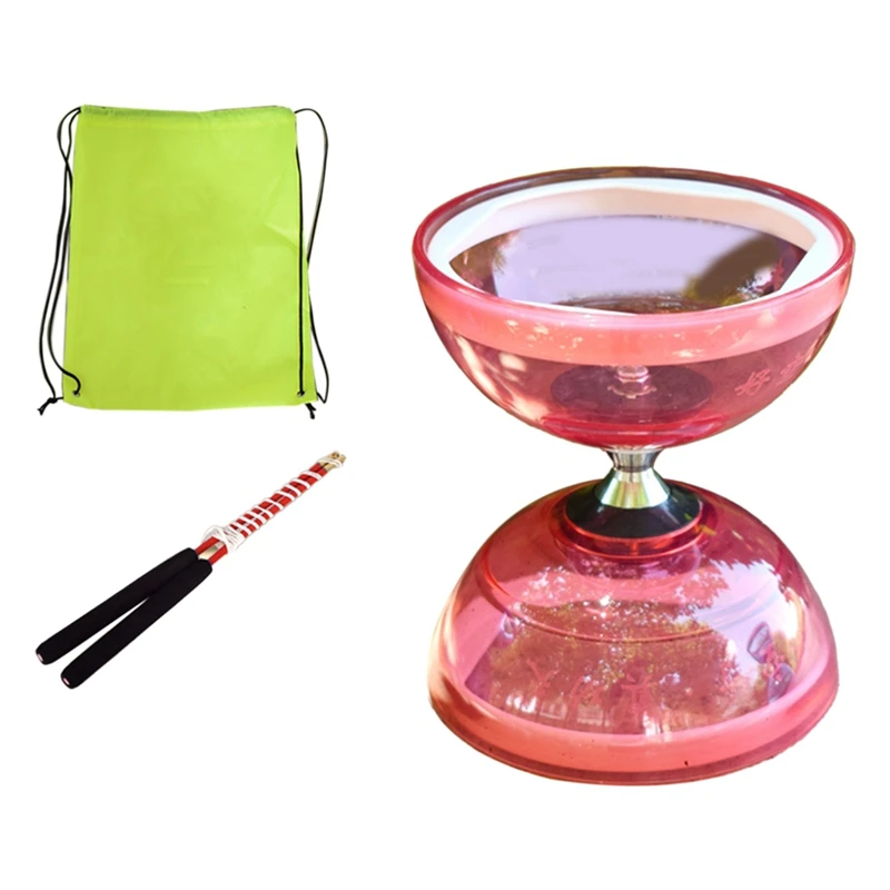 Diabolo Yoyo Ältere Menschen Spielzeug Kinder Jonglieren Fitness Set Tpu Spielzeug für Kind Lager Klassisch (Rot)
