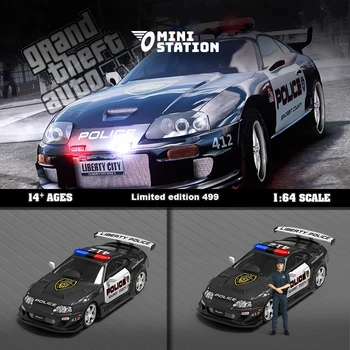 ** Pre-order ** Mini Station 1:64 limia80z GTA police car limited499 diecast Model car